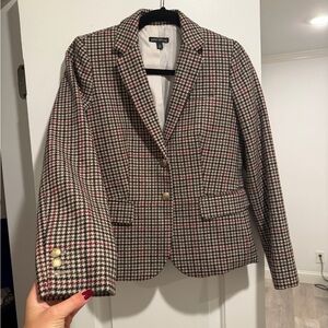 J Crew Women's Checkered Blazer - Black, Red, Cream, brown